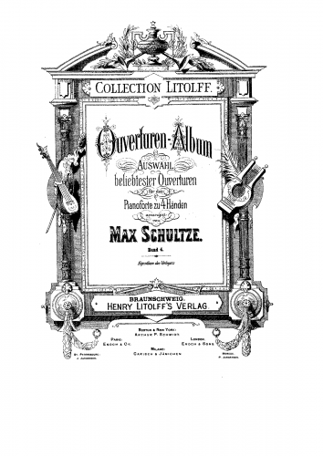 Meyerbeer - Les Huguenots - Overture For Piano 4 hands (Schultze) - Score