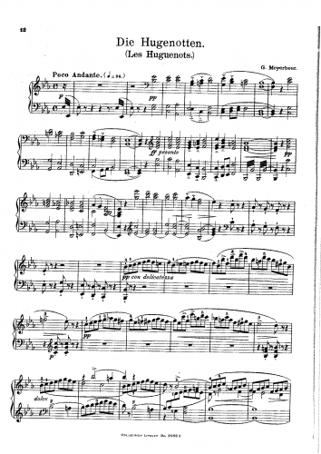 Meyerbeer - Les Huguenots - Overture For Piano solo (Schultze) - Overture