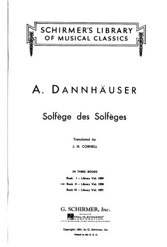 Danhauser - Solfège des Solfèges, vol. 2 - Score