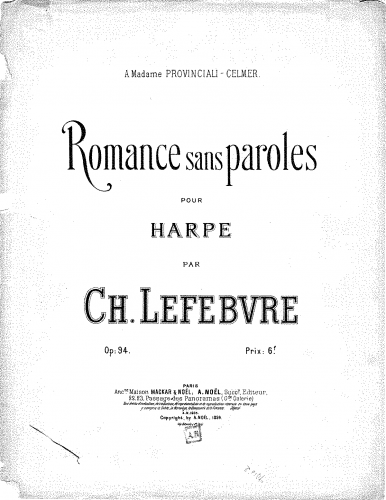Lefebvre - Romance sans paroles - Score
