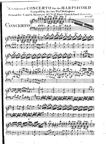Roseingrave - A Celebrated Concerto for the Harpsicord - Keyboard