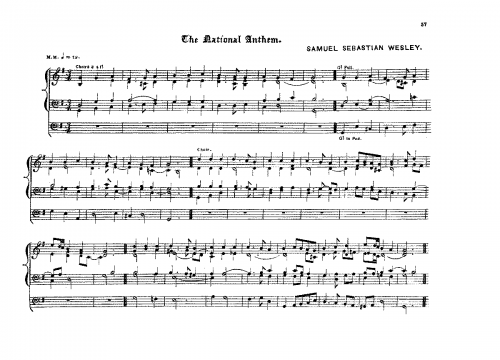 Wesley - Variations on 'God Save the King' - Score