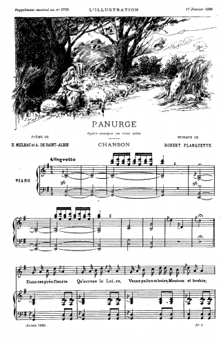 Planquette - Panurge - Vocal Score Chanson: Dans ces près fleuris - Score