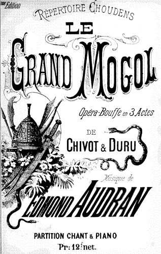 Audran - Le grand mogol - Vocal Score - Score