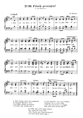 Silcher - Frisch gesungen - For Mixed Chorus (Auer) - Score