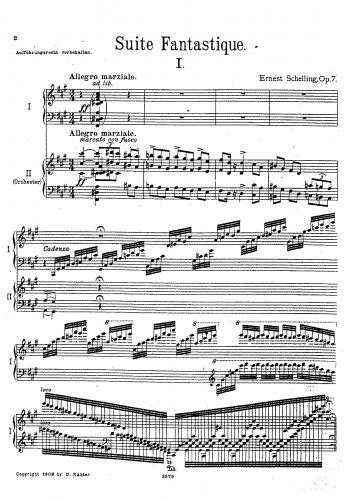 Schelling - Suite fantastique, Op. 7 - Arrangements and Transcriptons For 2 Pianos (Composer) - Score