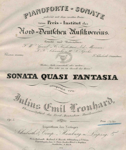Leonhard - Sonata quasi Fantasia - Score