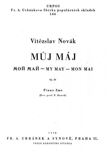Novák - My May, Op. 20 - Score