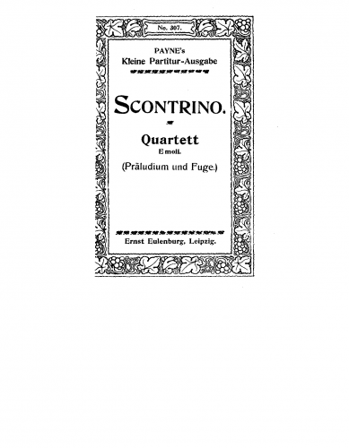 Scontrino - Quartet - Score
