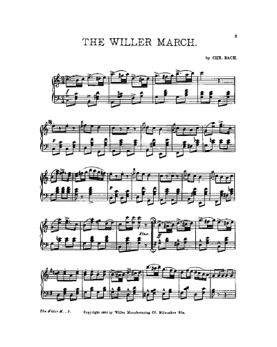 Bach - Willer March - For Piano - Score