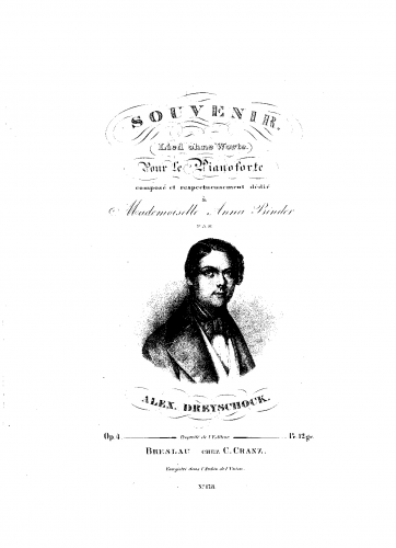 Dreyschock - Souvenir, Op. 4 - Score