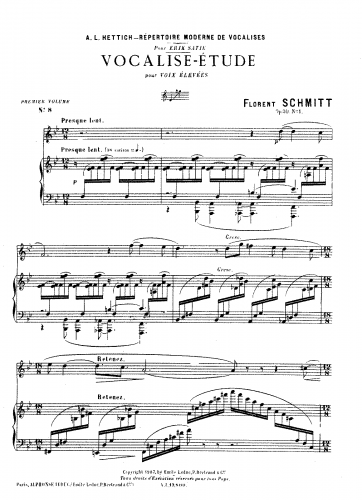 Schmitt - Vocalise étude, Op. 30 - Score