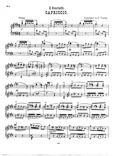 Scarlatti - Capriccio in E - For Piano solo (Tausig) - Capriccio in E major