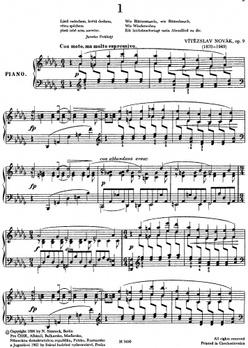 Novák - Serenades - Score