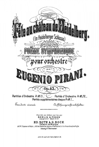 Pirani - Fête au chateau de Heidelberg, Op. 43 - Full Score - Score