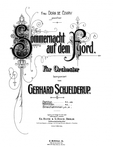 Schjelderup - Sommernacht auf dem Fjord - Score