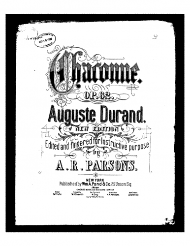 Durand - Chaconne - Score