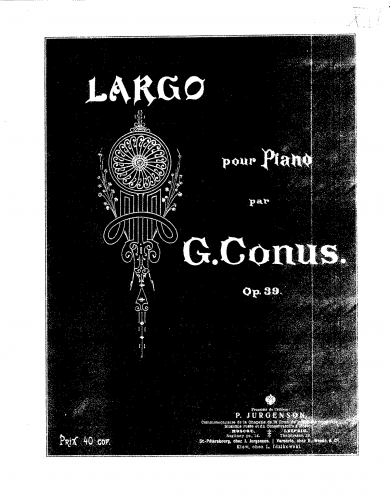 Konyus - Largo, Op. 39 - Score