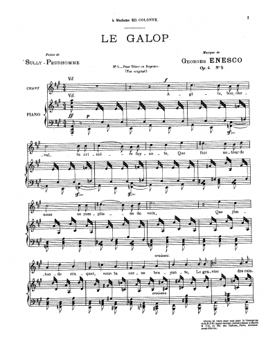 Enescu - 3 Mélodies, Op. 4 - No. 2: Le Galop
