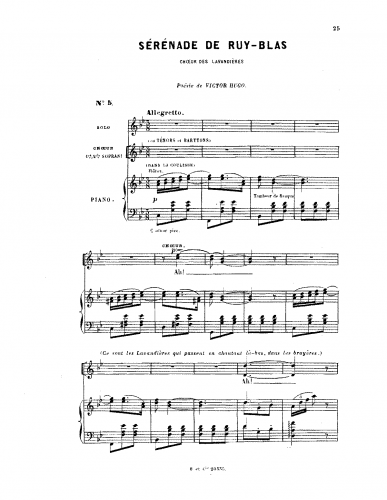 Delibes - Sérénade de Ruy-Blas - Score