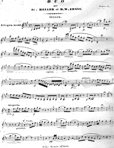 Ernst - Grand Duo Concert sur Dom Sébastien, Op. 21 - Violin part