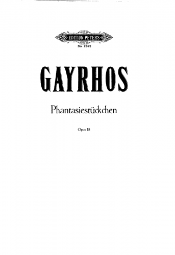 Gayrhos - Phantasiestückchen für kleine Hände, Op. 18 - Score