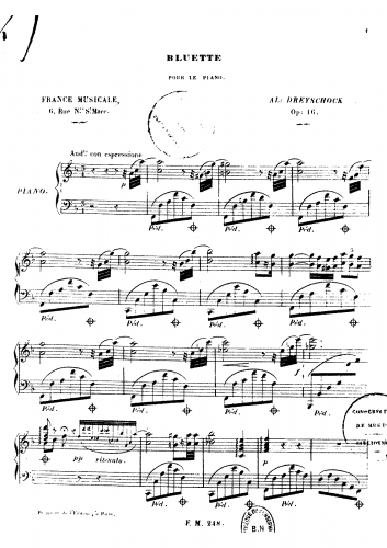 Dreyschock - Bluette, Op. 16 - Score