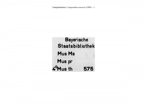 Gumpelzhaimer - Compendium musicae - Complete Book