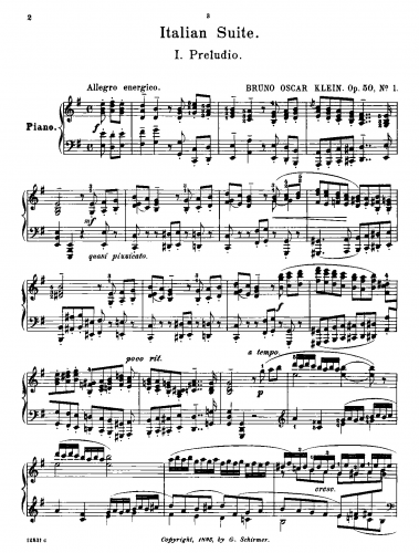 Klein - Italian Suite, Op. 50 - Score