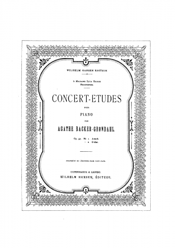 Backer-Grøndahl - 2 Concert-Etudes, Op. 57 - Score
