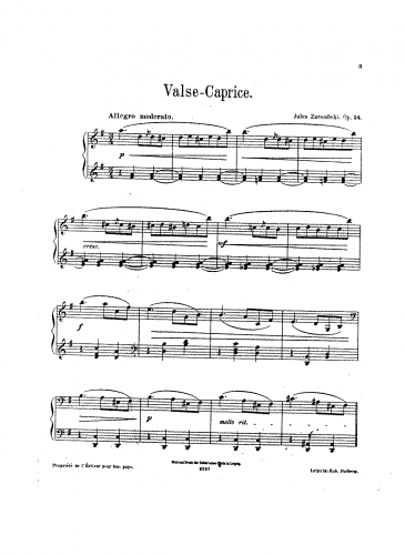 Zar?bski - Valse-Caprice, Op. 24 - Score