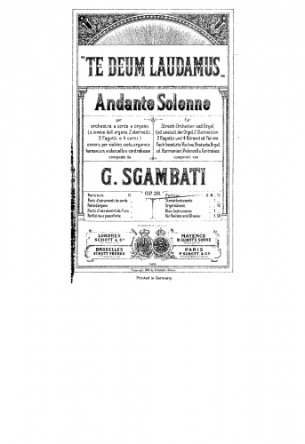 Sgambati - Te Deum laudamus, Op. 20 - Score
