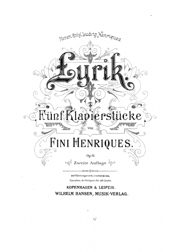 Henriques - Lyrik - Piano Score - Score
