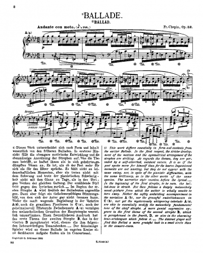 Chopin - Ballade No. 4 - Piano Score - Score