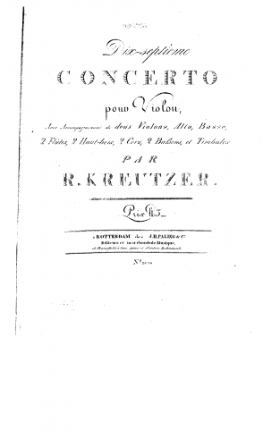 Kreutzer - Dix-Septième Concerto pour Violon