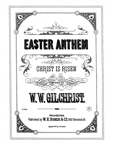 Gilchrist - Christ is Risen, Schleifer 56 - Score