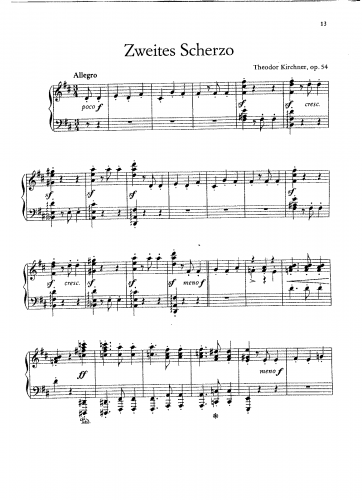 Kirchner - Scherzo No. 2, Op. 54 - Score