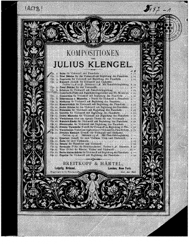 Klengel - Scherzo, Op. 6