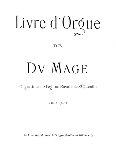 Du Mage - Livre dOrgue - Score