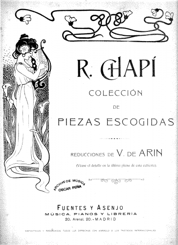 Chapí - La Corte de Granada - Serenata For Piano solo (Arín) - Score