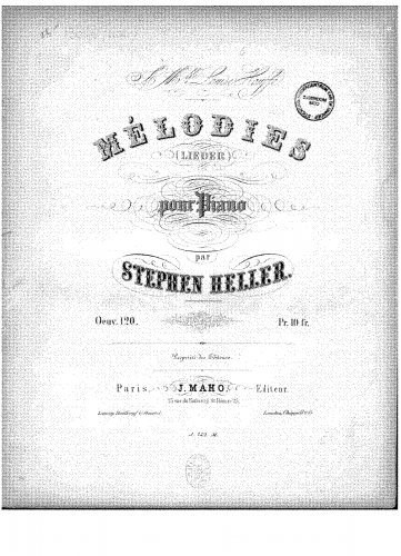 Heller - Mélodies - complete score