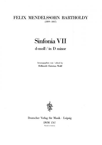 Mendelssohn - String Symphony No. 7 in D minor - Score