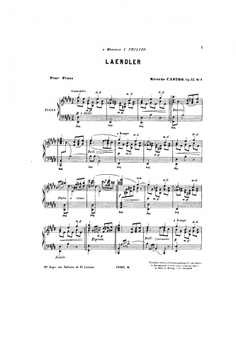 Castro - 2 pièces,Op. 12 - Score