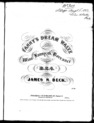 Beck - Fanny's Dream Waltz - Score