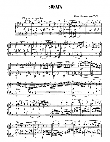 Clementi - Three Piano Sonatas - Piano Score - Sonata No. 3 in G minor