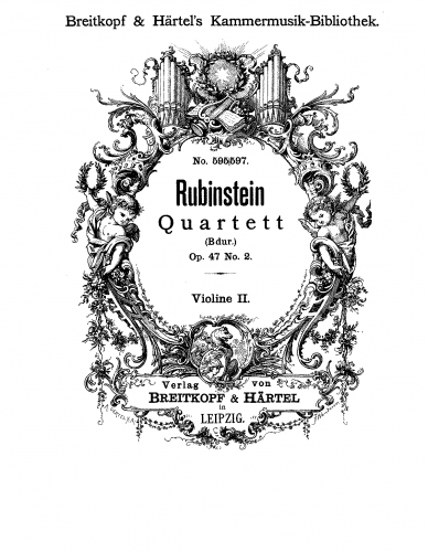 Rubinstein - String Quartet No. 5, Op. 47 No. 2