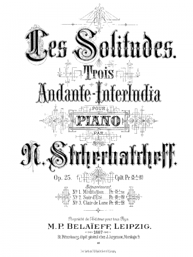 Shcherbachyov - Les Solitudes, Op. 25 - Score