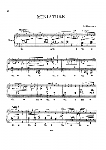 Glazunov - Miniature - Score