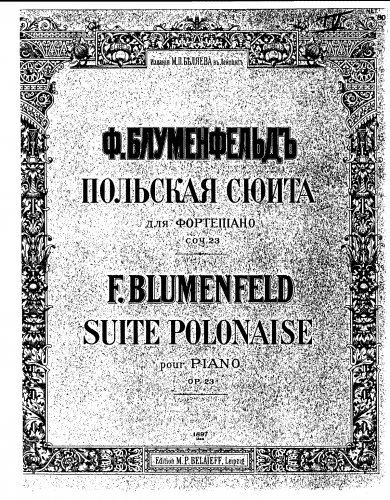 Blumenfeld - Suite Polonaise No. 1, Op. 23 - Score