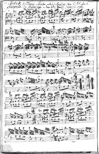 Bach - Sonata in G, Wq.56/2 - Score